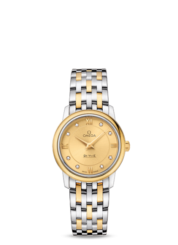 Omega De Ville Prestige Quartz 27.4 Stainless Steel / Yellow Gold / Champagne / Bracelet